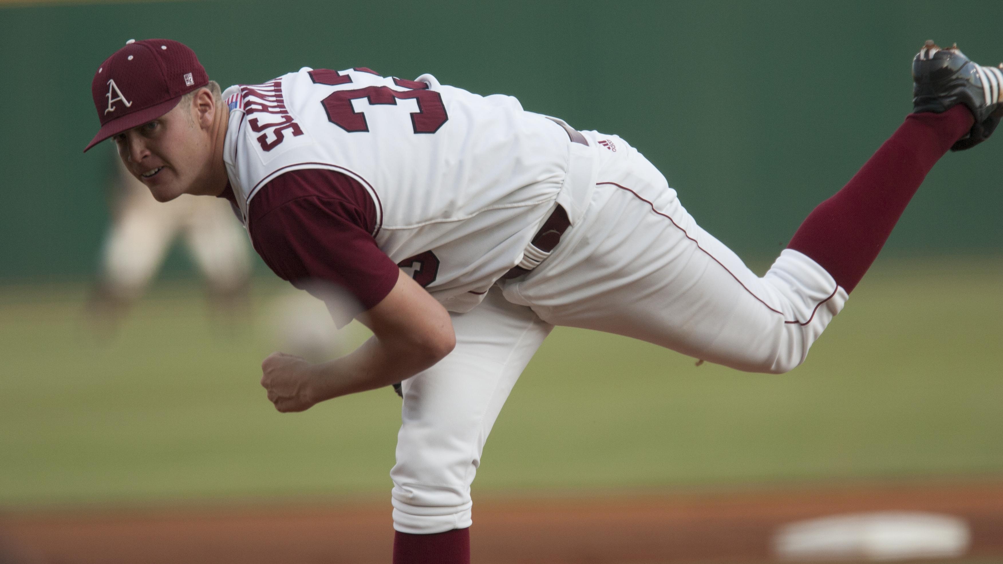 Nick Schmidt is Arkansas baseball's all-time leader in strikeouts.